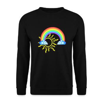 Regenbogen - Unisex Pullover - Schwarz - Vorne - Alina (178cm) & Michal (187cm)