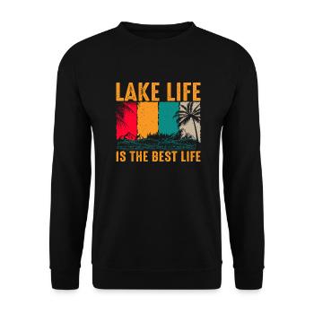 Lake Life is the best Life - Unisex Sweatshirt - black - Front - Alina (178cm) & Michal (187cm)