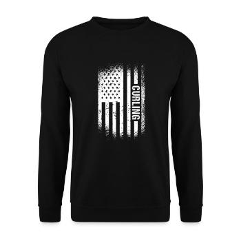 Sport Us Flag Curling - Sweat-shirt Unisexe - noir - Devant - Alina (178cm) & Michal (187cm)