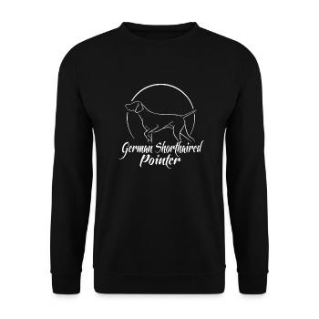 German Shorthaired Pointer Jagdhunde Hund Wilsigns - Unisex Pullover - Schwarz - Vorne - Alina (178cm) & Michal (187cm)
