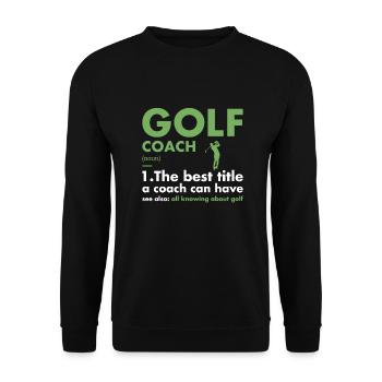 Entraîneur sportif Définition Golf - Sweat-shirt Unisexe - noir - Devant - Alina (178cm) & Michal (187cm)