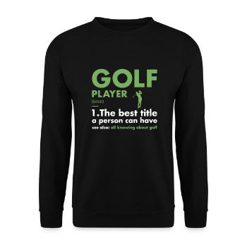 Sport Player Definition Golf - Unisex Pullover - Schwarz - Vorne - Alina (178cm) & Michal (187cm)