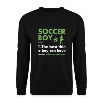 Sport Boy Definition Soccer - Unisex Pullover - Schwarz - Vorne - Alina (178cm) & Michal (187cm)