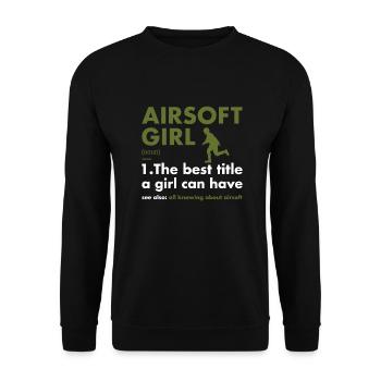 Sport Girl Definition Airsoft - Unisex Sweatshirt - black - Front - Alina (178cm) & Michal (187cm)