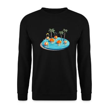 Piscine palmiers et ballons - Sweat-shirt Unisexe - noir - Devant - Alina (178cm) & Michal (187cm)