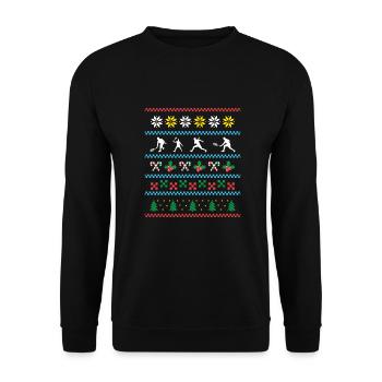 Sport X-Mas Christmas Squash - Unisex Sweatshirt - black - Front - Alina (178cm) & Michal (187cm)