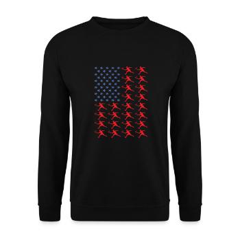 Sport Us Flag Racquetball - Sweat-shirt Unisexe - noir - Devant - Alina (178cm) & Michal (187cm)