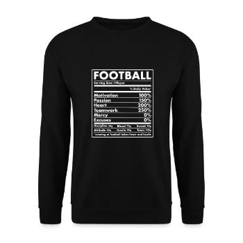 Sport Nutrition Football - Sweat-shirt Unisexe - noir - Devant - Alina (178cm) & Michal (187cm)