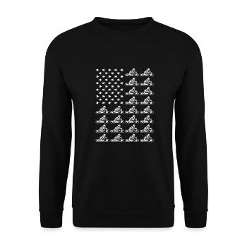 Sport Us Flag Go Kart - Unisex Pullover - Schwarz - Vorne - Alina (178cm) & Michal (187cm)