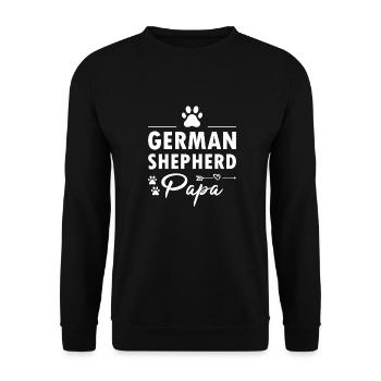 German Shepherd Papa - Unisex Sweatshirt - black - Front - Alina (178cm) & Michal (187cm)