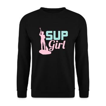 SUP Girl Stand Up Paddle Board - Unisex Sweatshirt - black - Front - Alina (178cm) & Michal (187cm)