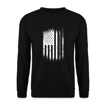 Siberian Husky Us Flag - Unisex Sweatshirt - black - Front - Alina (178cm) & Michal (187cm)