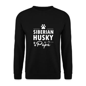 Papa Husky sibérien - Sweat-shirt Unisexe - noir - Devant - Alina (178cm) & Michal (187cm)