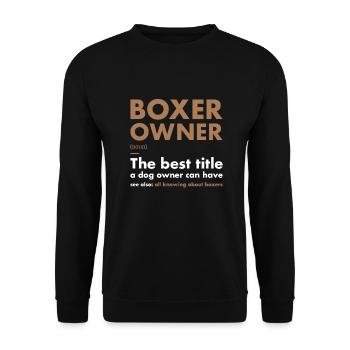Boxer Owner Definition - Unisex Sweatshirt - black - Front - Alina (178cm) & Michal (187cm)
