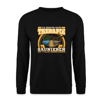 Ich brauche keine Therapie Banja Spa Massage - Unisex Pullover - Schwarz - Vorne - Alina (178cm) & Michal (187cm)