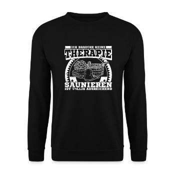 Ich brauche keine Therapie Banja Spa Massage - Unisex Pullover - Schwarz - Vorne - Alina (178cm) & Michal (187cm)
