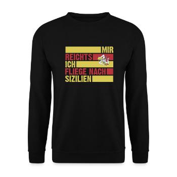 Sizilianer Sizilianisch Sizilien - Unisex Pullover - Schwarz - Vorne - Alina (178cm) & Michal (187cm)