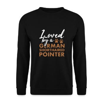 Loved By A German Shorthaired Pointer - Unisex Sweatshirt - black - Front - Alina (178cm) & Michal (187cm)