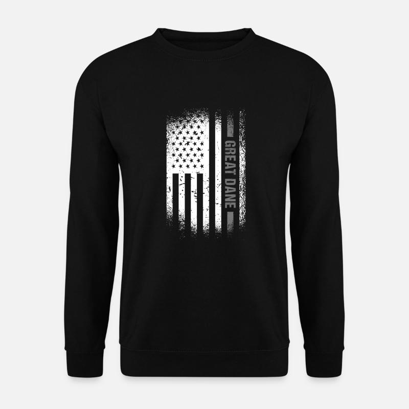 Great Dane Us Flag - Unisex Sweatshirt - black