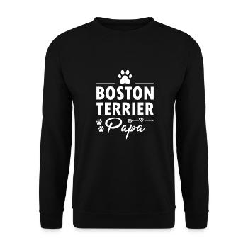 Boston Terrier Dad - Unisex Sweatshirt - black - Front - Alina (178cm) & Michal (187cm)