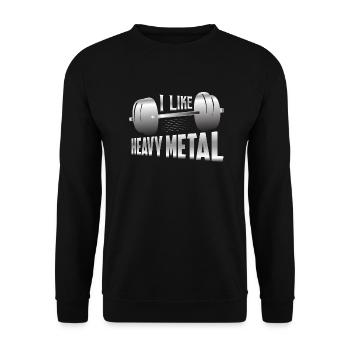 I Like Heavy Metal Workout Training Weight Lifting - Unisex Pullover - Schwarz - Vorne - Alina (178cm) & Michal (187cm)