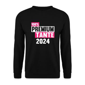 Werdende Tante 2024 - Unisex Pullover - Schwarz - Vorne - Alina (178cm) & Michal (187cm)
