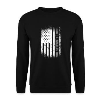 Dalmatian Us Flag - Unisex Sweatshirt - black - Front - Alina (178cm) & Michal (187cm)