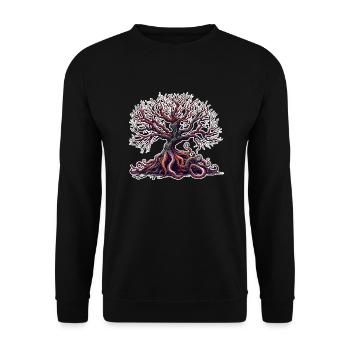 Arbre poulpe 2 avec halo - Sweat-shirt Unisexe - noir - Devant - Alina (178cm) & Michal (187cm)