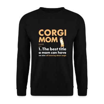 Chien Corgi Maman Définition - Sweat-shirt Unisexe - noir - Devant - Alina (178cm) & Michal (187cm)