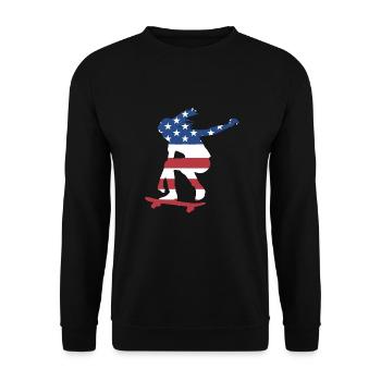 Sport Us Flag Skateboarding - Unisex Pullover - Schwarz - Vorne - Alina (178cm) & Michal (187cm)
