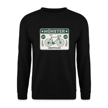 Münster - Ville à vélo - Sweat-shirt Unisexe - noir - Devant - Alina (178cm) & Michal (187cm)