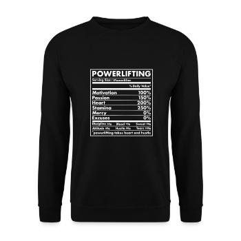 Sport Nutrition Powerlifting - Unisex Sweatshirt - black - Front - Alina (178cm) & Michal (187cm)