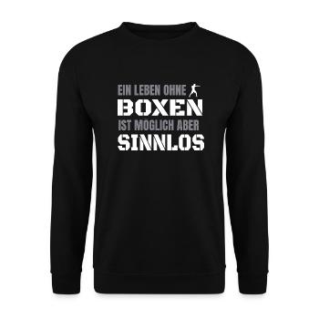 Boxen Boxsport Kampfsport Mottp - Unisex Pullover - Schwarz - Vorne - Alina (178cm) & Michal (187cm)