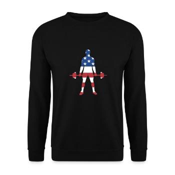 Sport Us Flag Powerlifting - Sweat-shirt Unisexe - noir - Devant - Alina (178cm) & Michal (187cm)