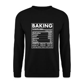 Baker Nutrition Baking - Unisex Sweatshirt - black - Front - Alina (178cm) & Michal (187cm)