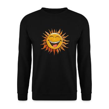 Soleil rieur avec un visage drôle - Sweat-shirt Unisexe - noir - Devant - Alina (178cm) & Michal (187cm)