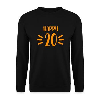 20. Geburtstag Happy Birthday - Unisex Pullover - Schwarz - Vorne - Alina (178cm) & Michal (187cm)
