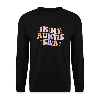 In der Ära meiner Tante Babyankündigung für Tante - Unisex Pullover - Schwarz - Vorne - Alina (178cm) & Michal (187cm)