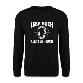 Bergsteiger Wandern Wanderer Klettern Bergsteigen - Unisex Pullover - Schwarz - Vorne - Alina (178cm) & Michal (187cm)