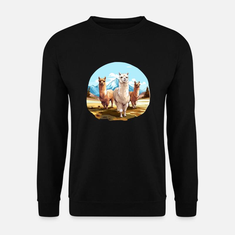 Alpaca, alpacas in nature - Unisex Sweatshirt - black