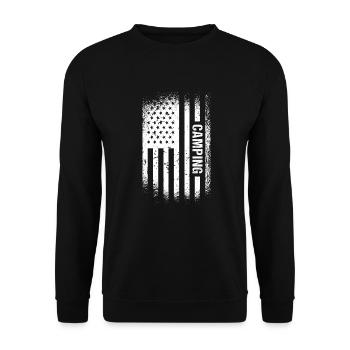 Camper Us Drapeau Camping - Sweat-shirt Unisexe - noir - Devant - Alina (178cm) & Michal (187cm)