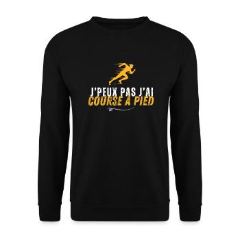 Ich kann nicht rennen - Unisex Pullover - Schwarz - Vorne - Alina (178cm) & Michal (187cm)
