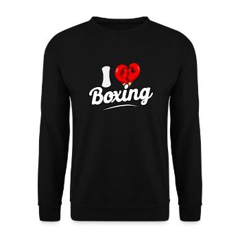 I love Boxing - Unisex Sweatshirt - black - Front - Alina (178cm) & Michal (187cm)