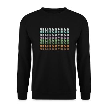 Papa Papa Père Fête des pères Soldat militaire - Sweat-shirt Unisexe - noir - Devant - Alina (178cm) & Michal (187cm)