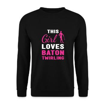 Baton Twirler This Girl Loves Baton Twirling - Unisex Sweatshirt - black - Front - Alina (178cm) & Michal (187cm)