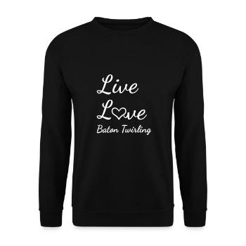 Baton Twirler Live Love Baton Twirling - Unisex Sweatshirt - black - Front - Alina (178cm) & Michal (187cm)