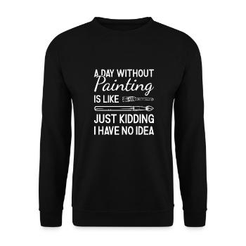 Peintre Une journée sans peinture - Sweat-shirt Unisexe - noir - Devant - Alina (178cm) & Michal (187cm)
