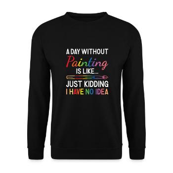 Peintre Une journée sans peinture - Sweat-shirt Unisexe - noir - Devant - Alina (178cm) & Michal (187cm)