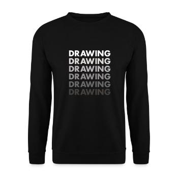 Drawer Drawing - Unisex Pullover - Schwarz - Vorne - Alina (178cm) & Michal (187cm)