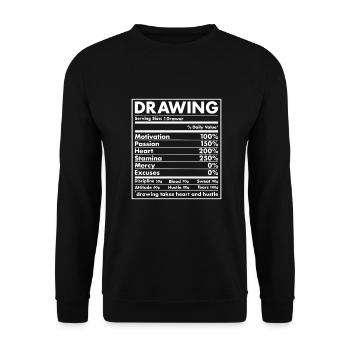 Drawer Nutrition Drawing - Unisex Pullover - Schwarz - Vorne - Alina (178cm) & Michal (187cm)